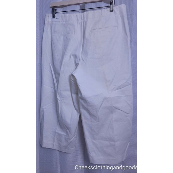 NWT Ann Taylor White The Wide Leg Crop Pants Women's Size 12P Petite - Picture 3 of 5